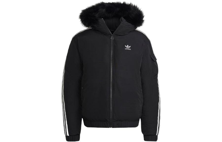 Adidas Parka Coats Men s Black Hooded Moderate HR4435 L