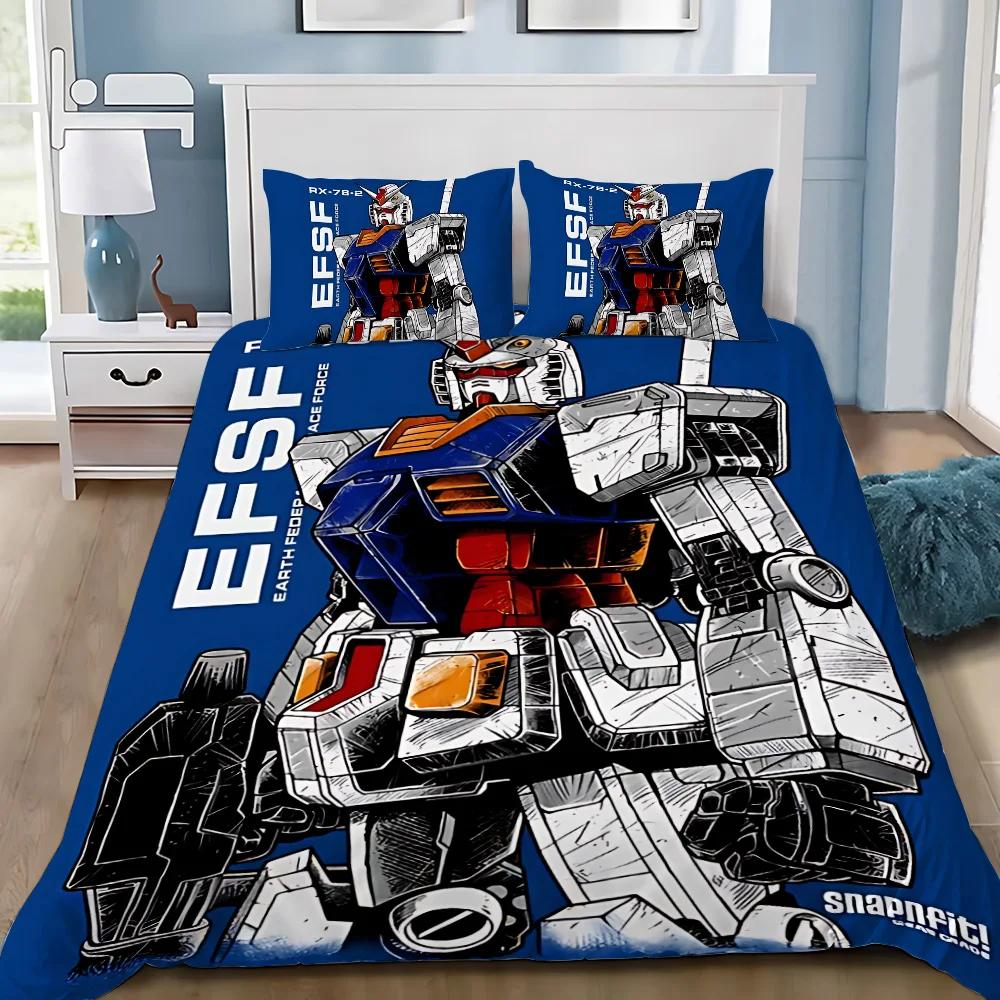 Soft Duvet Cover Pilowcase Mecha GundamS Beding Set Anime Adult People Boy Girl Bedrom Decoration Children Gift Single Double Large Sized Dimensions