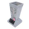 Vaso Solare per Tomba Cimiteriale, Vaso per Lapide in Resina con Picchetti per Terra Portafiori per Lapide Cimiteriale Uso Esterno