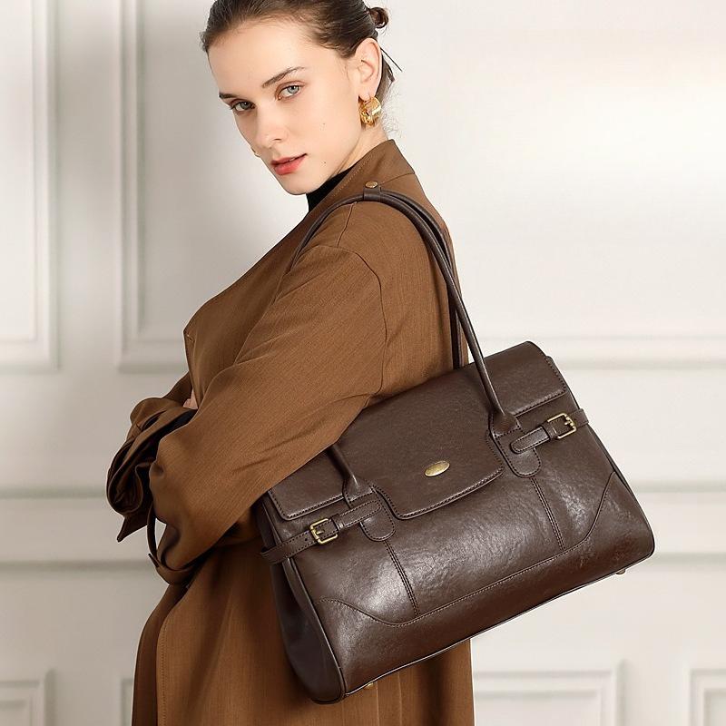 Top da Donna Borsa Sottobraccio in Vera Pelle Borse a Mano di Lusso da Donna in Vera Pelle Borse Tote da Pendolarismo ad Alta Capacità