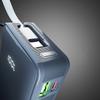 Powerbank 10000mAh USB-A USB-C z wyświetlaczem wbudowanym kablem USB-C 20W - ciemnoszary