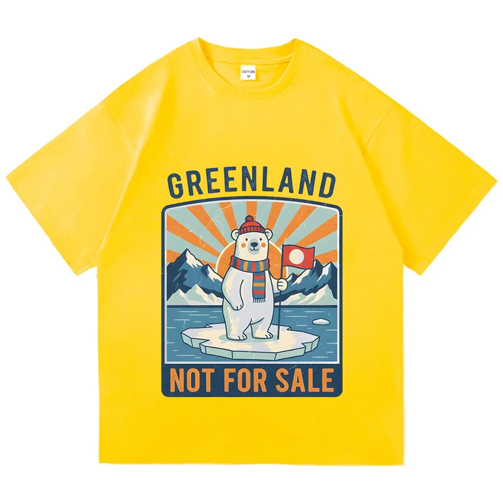 Grönland Nicht zum Verkauf T-Shirt Mode Unisex/Damen Harajuku Grafik T-Shirt Unisex Hohe Qualität Ästhetisch Vintage Baumwollhemden