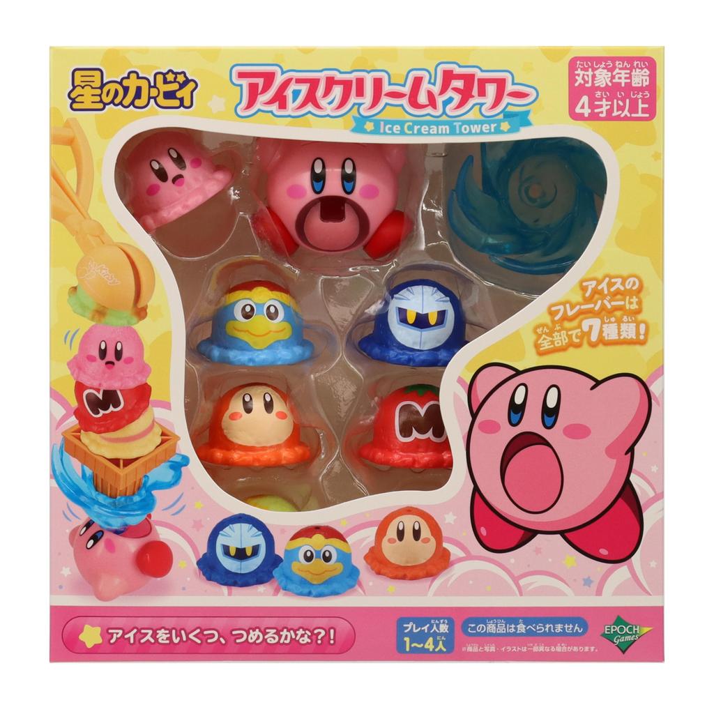 Kirby Ice Cream Tower by Epoch Mark for Ages 4 and (ST Certified), Toy/Game Up, Players 1-4