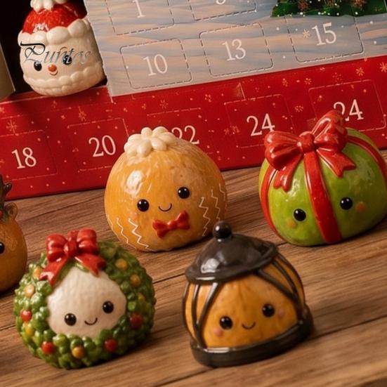 Pädagogischer Sensorik-Spielzeug-Weihnachts-Quetsch-Adventskalender 2026, 24 Tage Knödel Fidget Spielzeug Countdown-Kalender, Weiche Stressbewältigung für Erwachsene,
