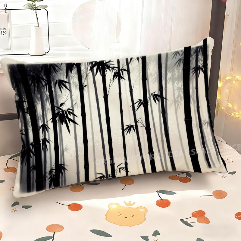 Bamboo Pattern Rectangle Pillowcase Suitable For Sofa Bedroom Car Pillow Cover Cushion Rectangular Back Cushion