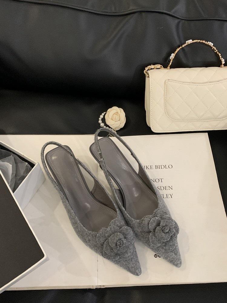 High Heels Bag Head Sandals Fairy Shoes Spring and Summer Pointed Single Shoes