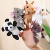9cm Cartoon Animal Plush Finger Puppet Insect Zoo Animal Interactive Plushie Tell Story Butterfly Bee Dragonfly Ant Panda Hippo