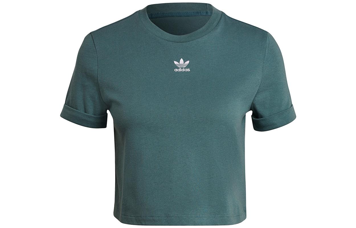 Adidas Originals Crop Tops Women s Green Crew Neck Moderate GN2808 32