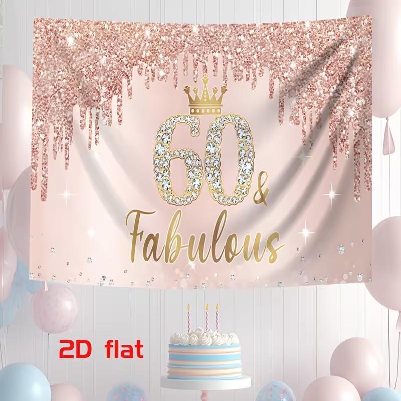 2D Diamond Crown 60 Fabulous 60th Birthday Party Background
