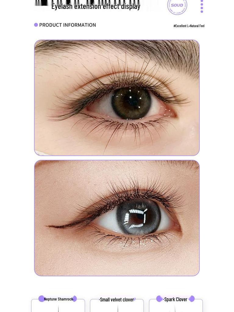 Sparkle Clover Fluffy Lash Extensions: Alternating Bloom, Super Soft, No Clump