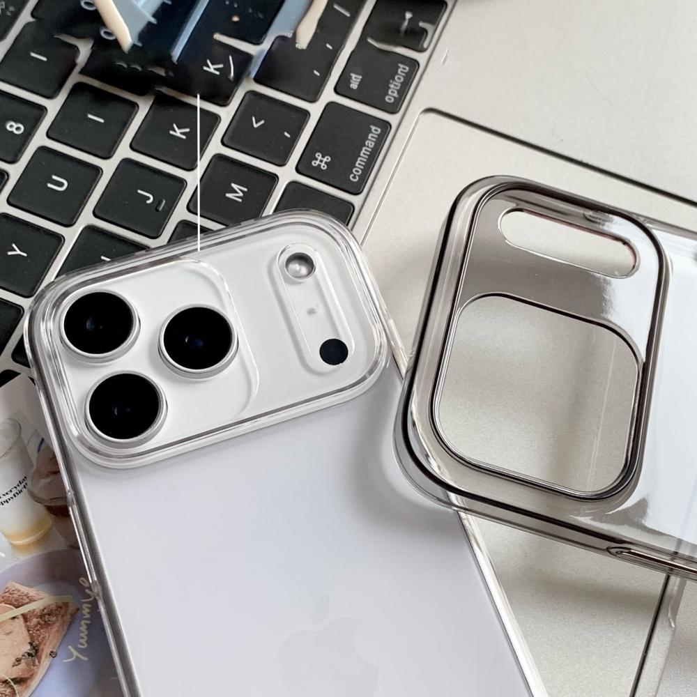 Ultra Thin Crystal Transparent Case For iPhone 17 Air 16 15 14 13 12 Pro Max Plus 17Pro Simple Plain Color Hard PC Armor Cover