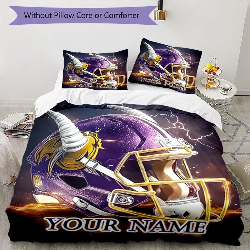 3PC Custom Name Helmet Power" Bedding Set Printed Bedding Set Duvet Cover Closure Includes 1 Duvet Cover & 2 Pillowcases for All Seasons Bedroom