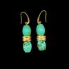 Vintage Heavy Industry Retro Natural Green Pine Temperament Versatile High End Necklace Bracelet Earnail Set