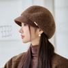 Autumn and winter hat women's velvet warm duck tongue bucket hat retro fashion versatile washbasin hat