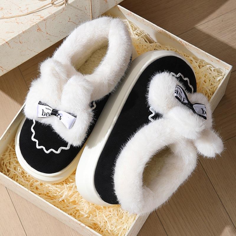 Fashion Fashionable Versatile Slippers Women Winter New Casual Minimalist Comfortable Snow Cotton Shoes Thick Soles Plush Women Shoes
