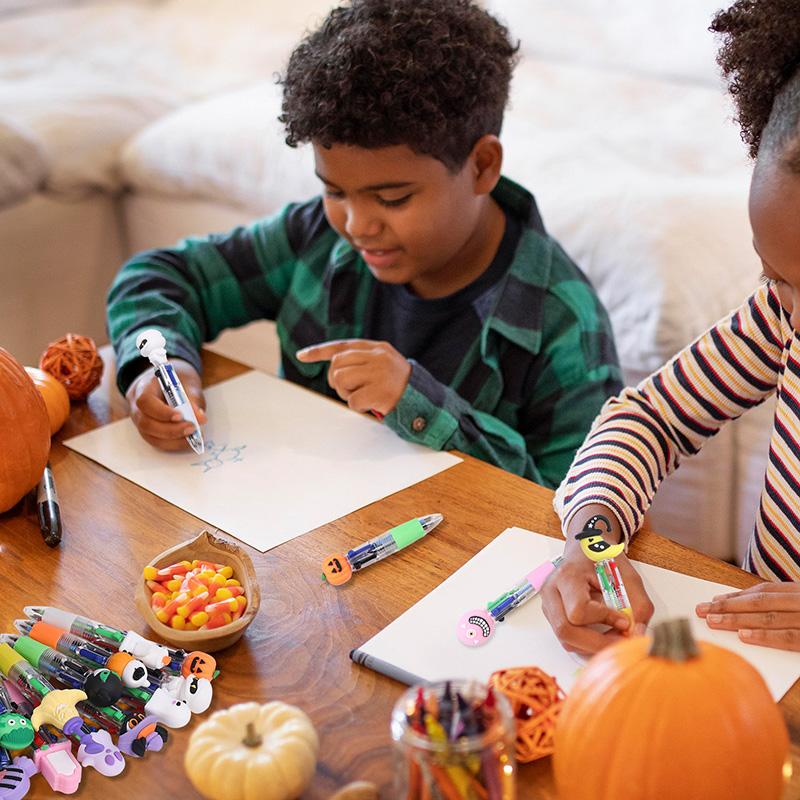 10-50Pcs Halloween Themed Pens Kids Halloween Birthday Party Trick or Treat Favors Gift Mini 4 Colors Ballpoint Pen School Prize