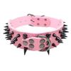 Studded Dog Collar With Rivet Decor PU Leather Medium Large Dogs Adjustable Anti-Chew Neckband