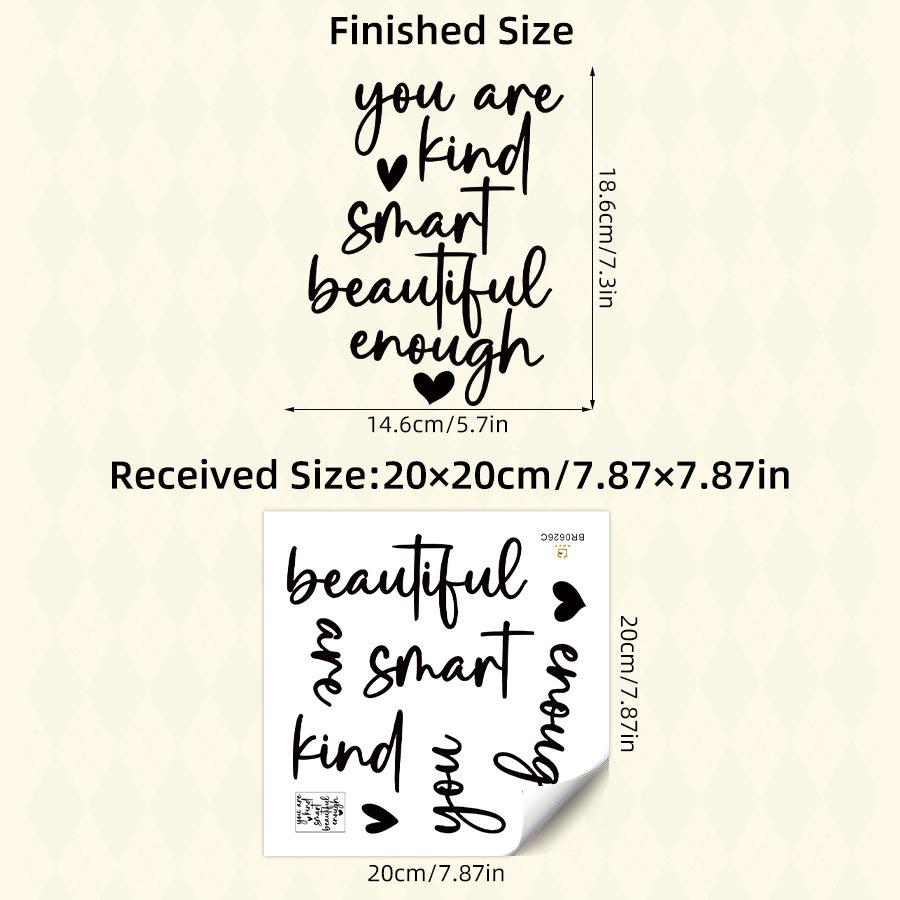 Minimalist English Saying Wall Decals Self Adhesive Peel and Stick for Mirror Window Door Ins Style Home Art