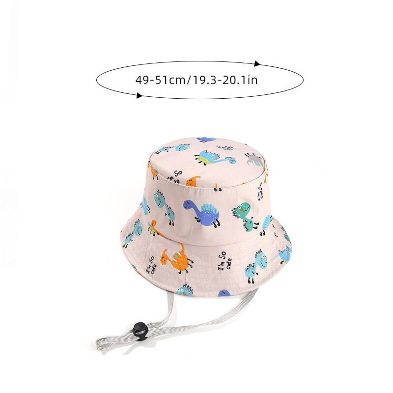 Cartoon Dinosaur Print Baby Bucket Hat Summer Outdoor Kids Boys Girls Sun Hat Cute Toddler Outdoor Beach Fisherman Cap
