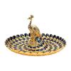 Golden Blue Color Serving Tray Metal Material Snack Serving Plate  Buffet Bar Table Decor
