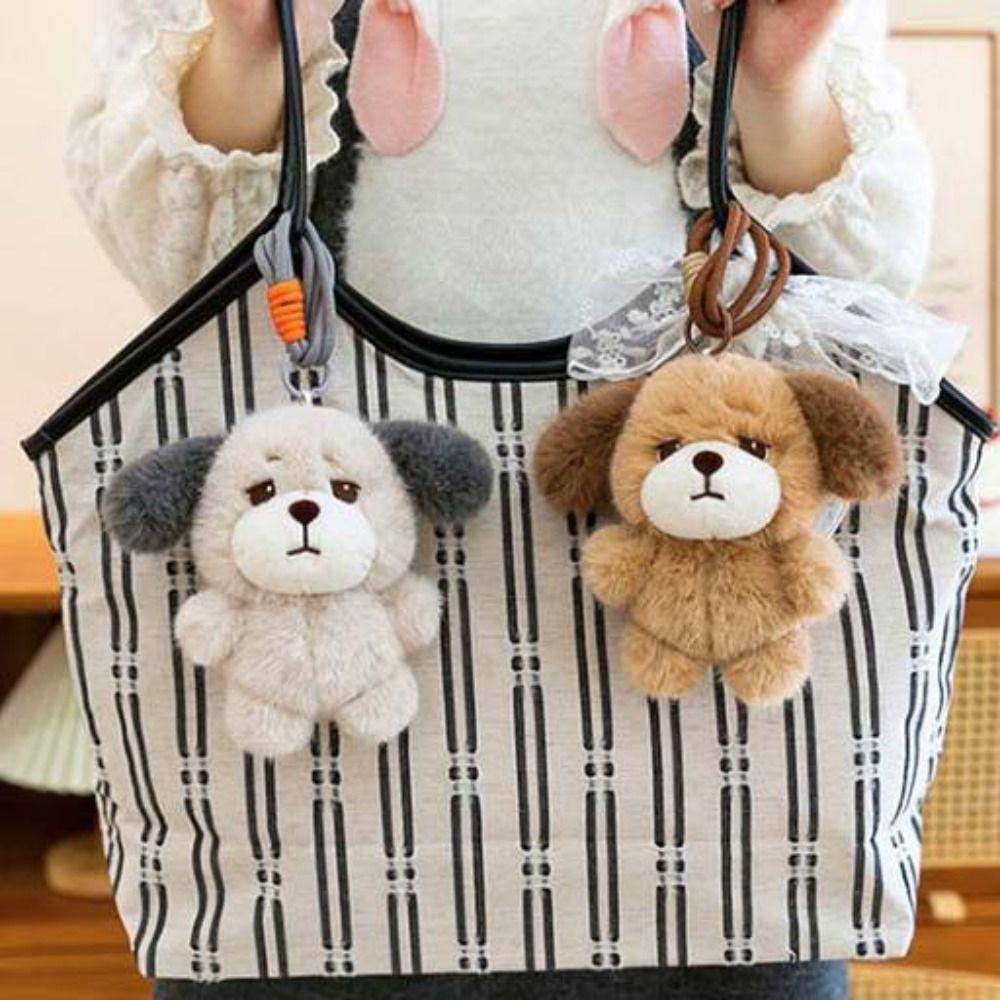 Animal Puppy Plush Keychain PP Cotton Puppy Doll Key Ring Sweet Plush Puppy Pendant Birthday Gift