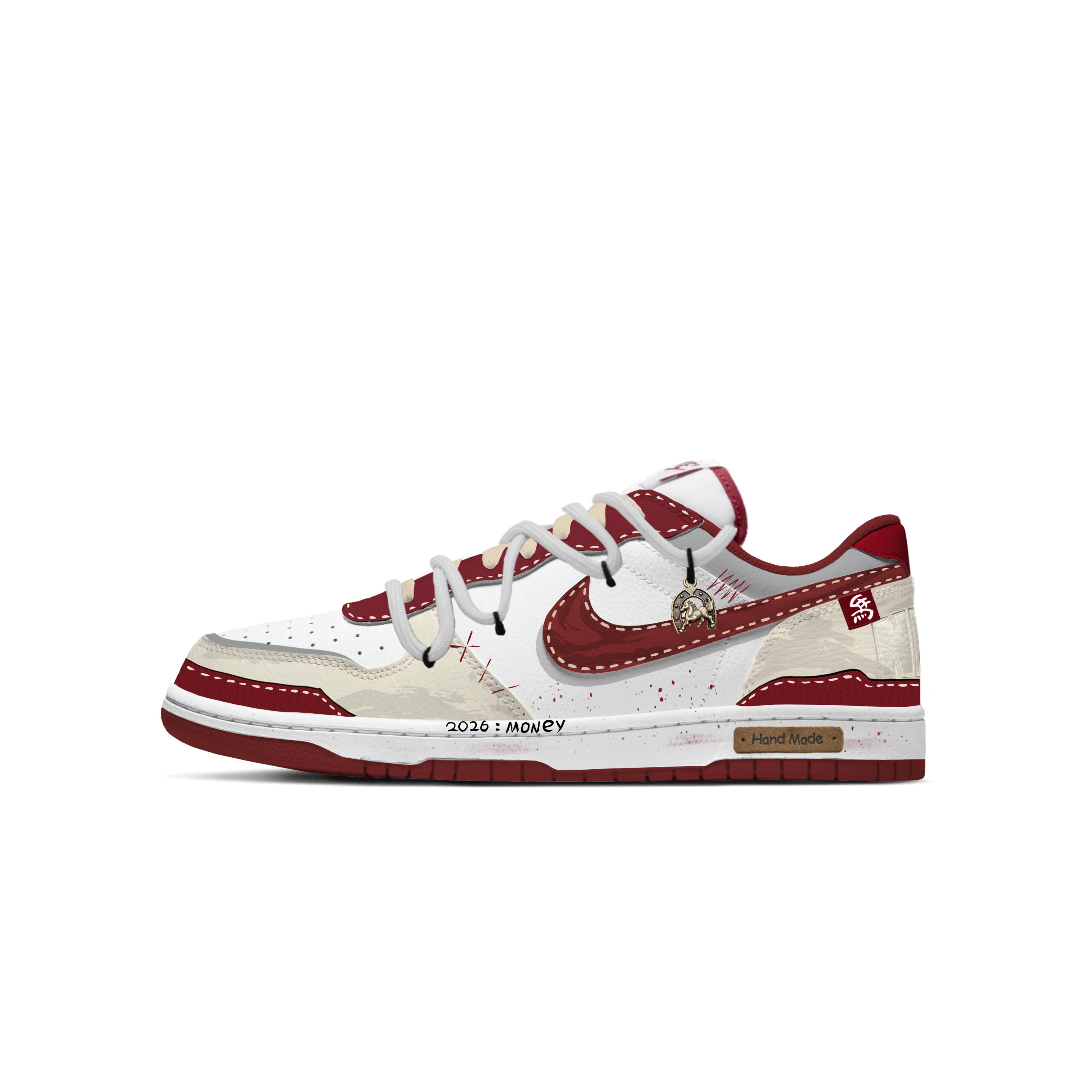 

Nike Big Red Horse Bright Future Low top Skateboard Shoes Men s Red White 355152-150(Team1201-) 40.5