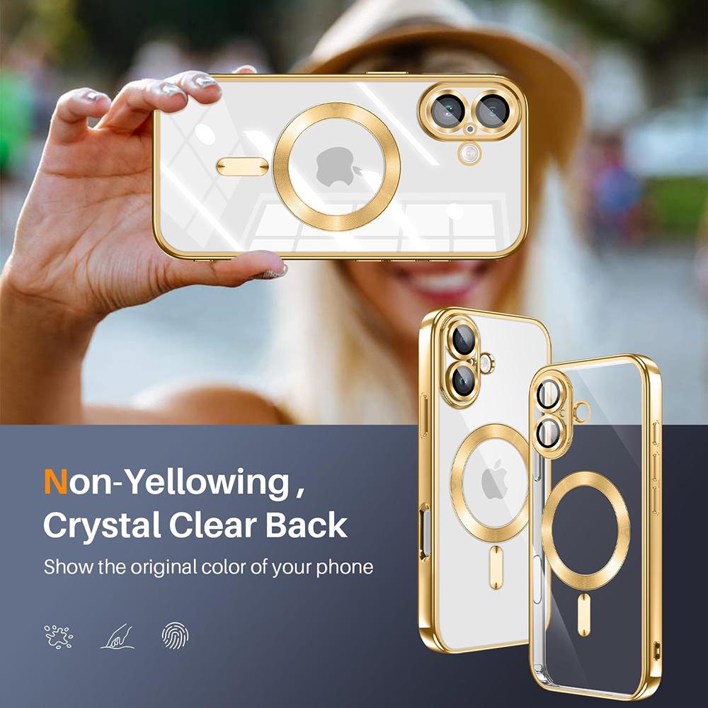 Luxury Plating Silicone Soft Case For iPhone 16E 16 15 14 13 12 11 Pro Max Plus Strong Magnetic Magsafe Clear Ultra Thin Cover