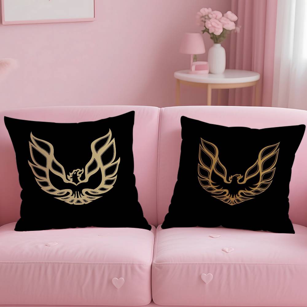 Hot Golden P-Pontiac Pillow Case Anti-Dustmite Pillow Invisible Zipper Silky Short Plush Sofa Cushion Cover