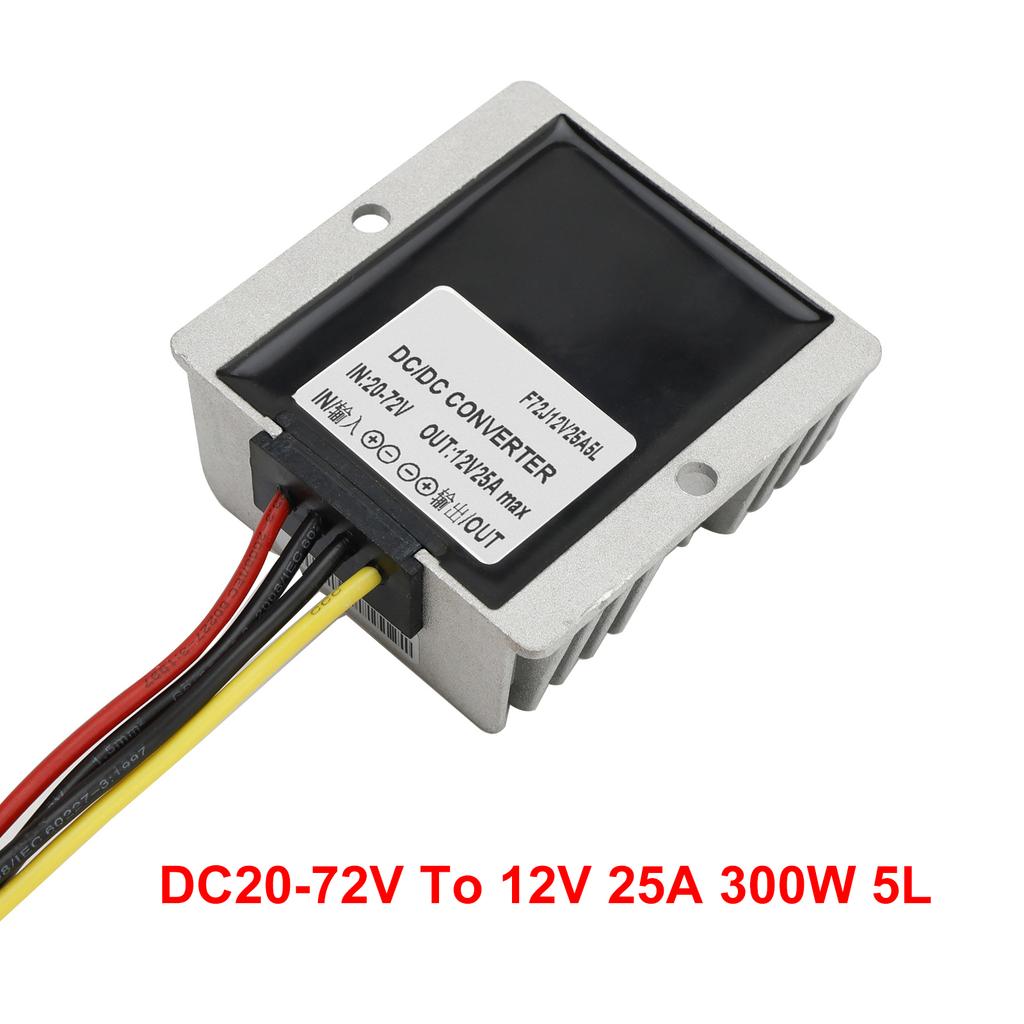 WaterProof 20-72V to 12V 25A 300W Step Down DC/DC Power Converter Regulator