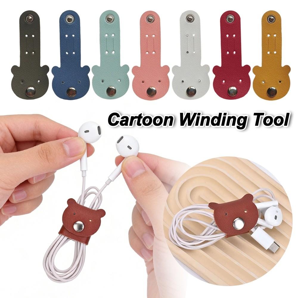 Elastic Tie Cable Ties Leather Cable Winder Portable USB Wire Ties  Data Cable Storage