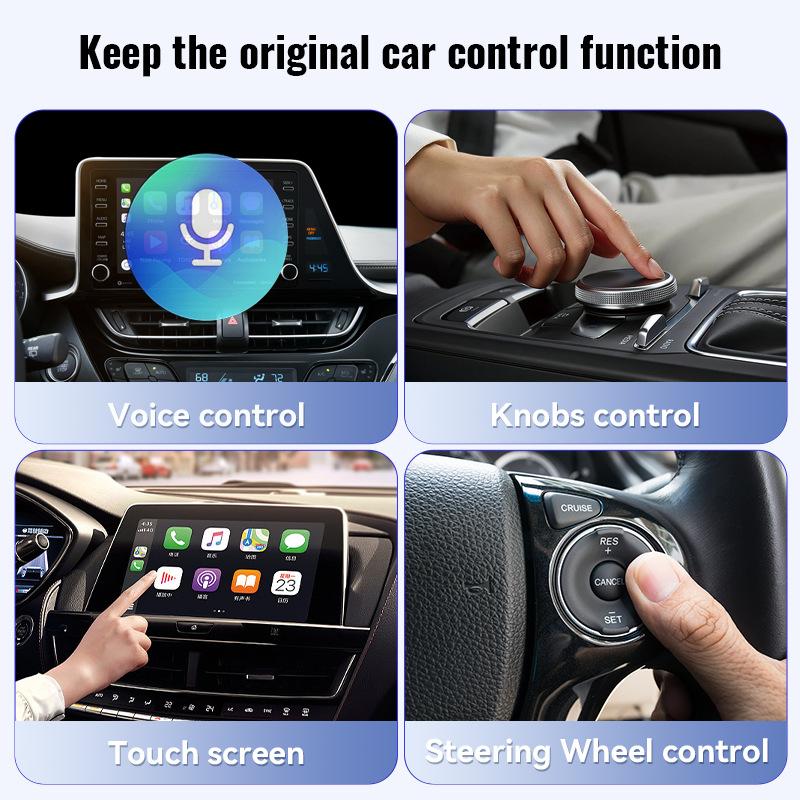 2 w 1 bezprzewodowy adapter CarPlay do Apple iPhone Android przewodowy do bezprzewodowego CarPlay AI Box Połączenie USB typu C Auto Car Dongle