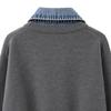 GGPX New York Women S Denim Collar Color Block Knit Cardigan Gq8kg015f