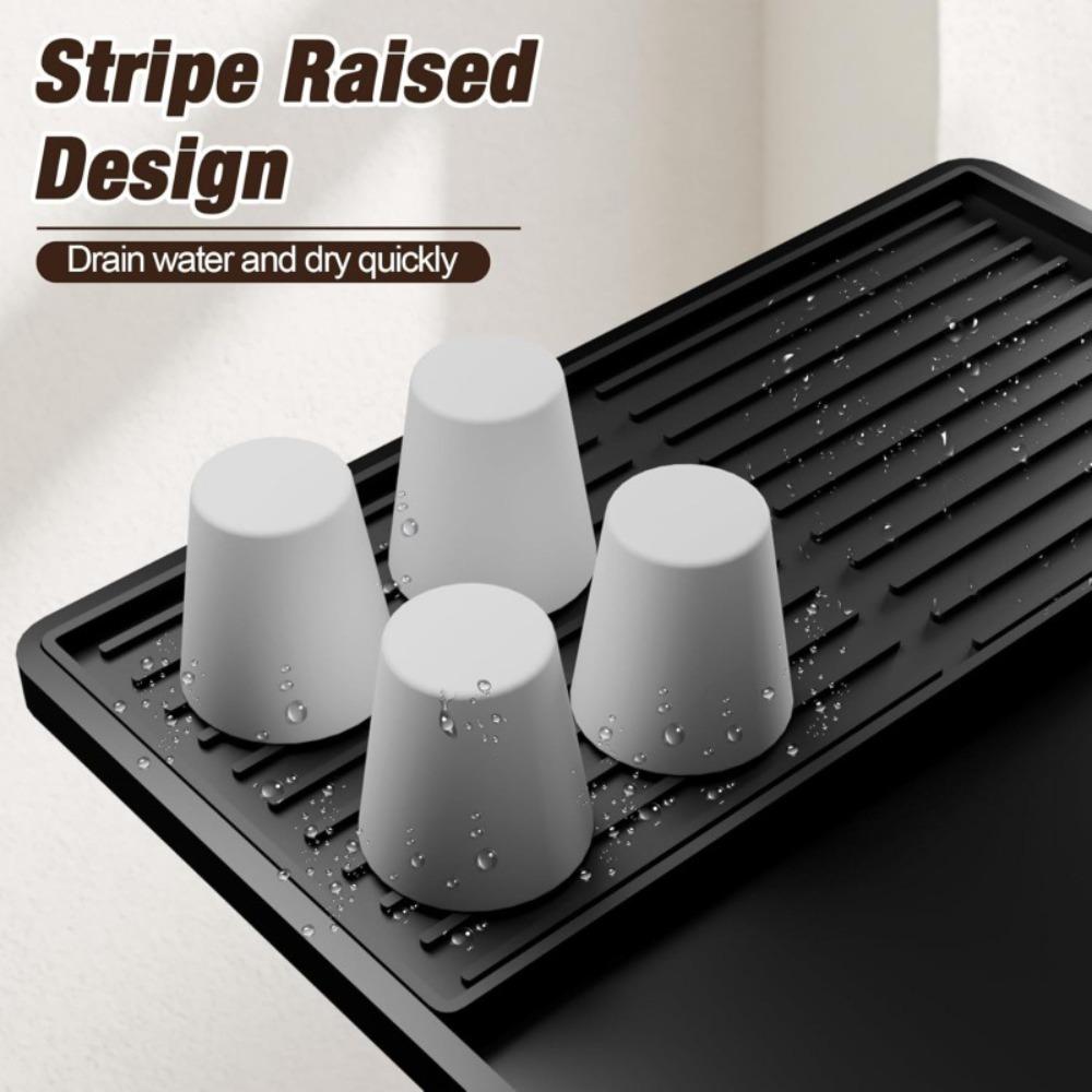 Silicone Coffee Mat Espresso Bar Mat with Detachable Spill Proof Dish Drying Mat Heat Resistant Non Slip Kitchen Pad Coffee Tool