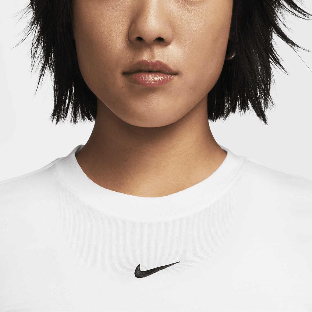 New Nike Sportswear Essential Women's Slim-Fit Crop T-Shirt White FB2874-100