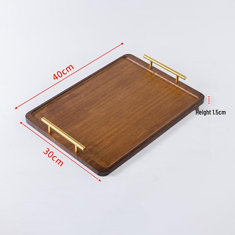 ChaXun Large Rectangular Bamboo Tea Tray with Handle