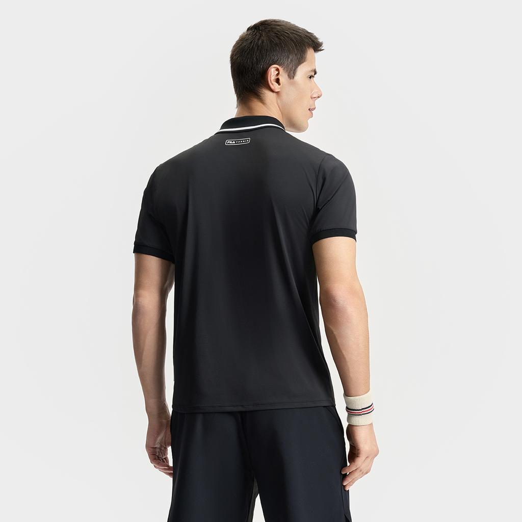 New FILA Athletics Polo Shirt Men's Pitch Black A11M523106FBK