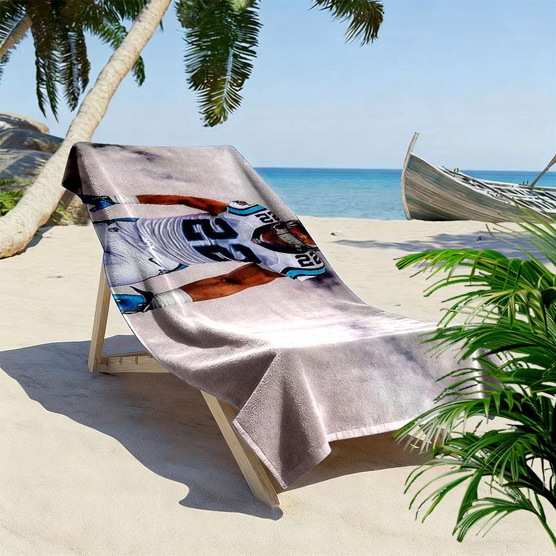Christian McCaffrey Print Beach Towel, Large Soft Quick Dry Towel for Beach Camping Swimming
