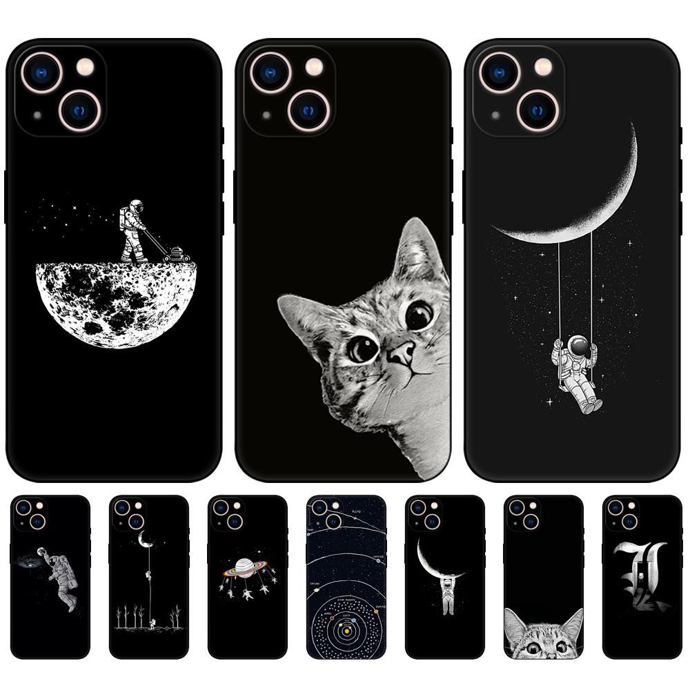 

Подходит для iPhone16, чехол для мобильного телефона, новый чехол для мобильного телефона Universe Star Cat Astronaut Space iPhone13