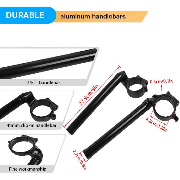 

48mm Clip On Handlebars Compatible with Honda CBR600RR CBR 600 RR CBR600 RR F5 2003-2006 Left & Right Aluminum Motorcycle 7/8 Clip On Fork Tube