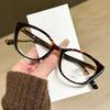 New  Girl Tr90 Cat Eye Myopia Glasses Frame Black Frame Retro Modern Anti-blue Flat-light Mirror Frame Men