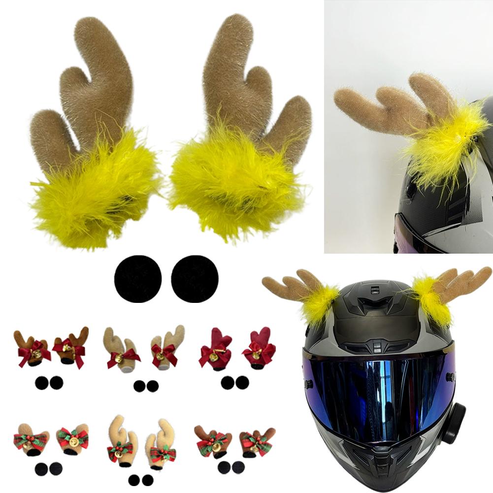 Christmas Antlers Motorcycle Helmet Decoration Electric Helmet, Ski Ear DIY Bike Decor Ornaments Helmet L9O0