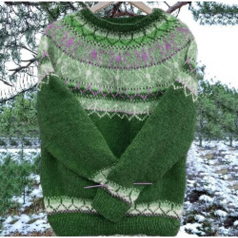 Womens Round Neck Colorblock Loose Knit Sweater Street Style Casual Pullover With Geometric