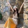 Bohemian Korean-Style Tassel Camisole Dress & Layered Lace Cover-Up Set for Women (Summer)