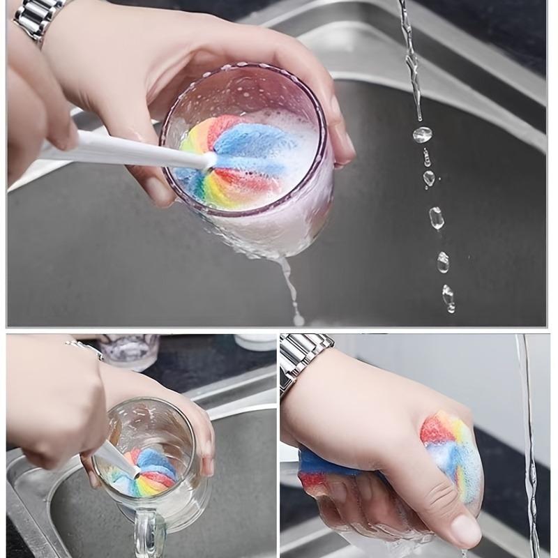 Rainbow Multipurpose Cleaning Brushes with Comfortable Grip Easy To Use Scrubber for Kitchen Living Room Bedroom Glass Furniture