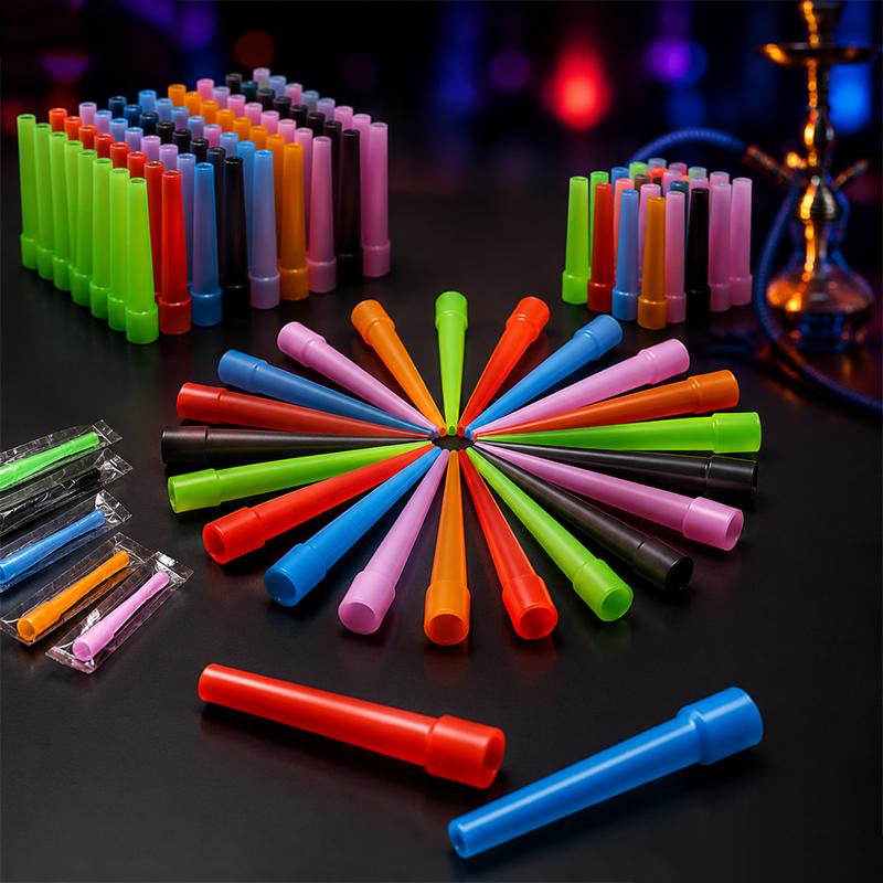 50pcs/100pcsColorful Disposable Hookah Mouth Tips, Multi-Color Universal Shisha Mouthpieces, Hygienic Anti-Cross Contamination Hookah Accessories