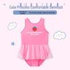 Girls' Strawberry One-Piece Swimsuit with Mesh Skirt - Quick-Drying and Breathable Pink Tankini