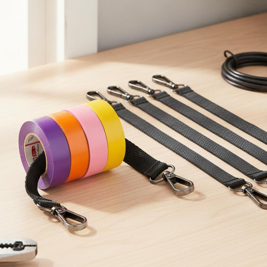 2 Pack Cord Organizer Heavy Duty Tape Holder with Metal Swivel Hooks for Tool Belts Bags Pegboards