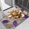 European Luxury Floral Print Doormat Extra Thick Non-Slip Entrance Rug for Home Decor Living Room Doorway Indoor and Outdoor Use
