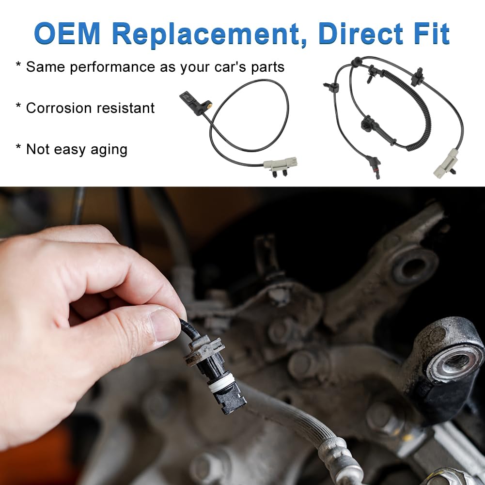 4 Pcs ABS Wheel Speed Sensors Compatible with Jeep Grand Cherokee Commander 2006 2007 2008 2009 2010, Front and Rear abs Sensors, Replacement for