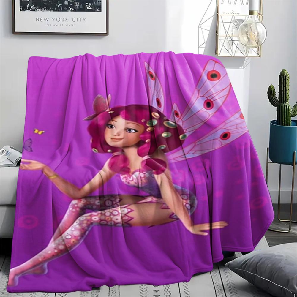 1PC Mia And Me Print Flannel Blanket, High Quality Comfortable for All Seasons, Home Decor, Warmth and Comfort, Perfect for Christmas Gifts 89
